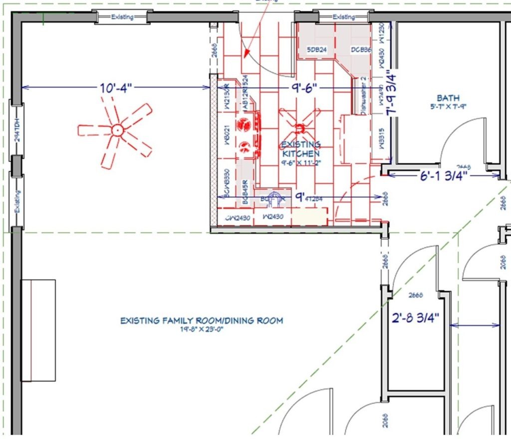 Kitchen remodel existing floorplan needs expanded footprint